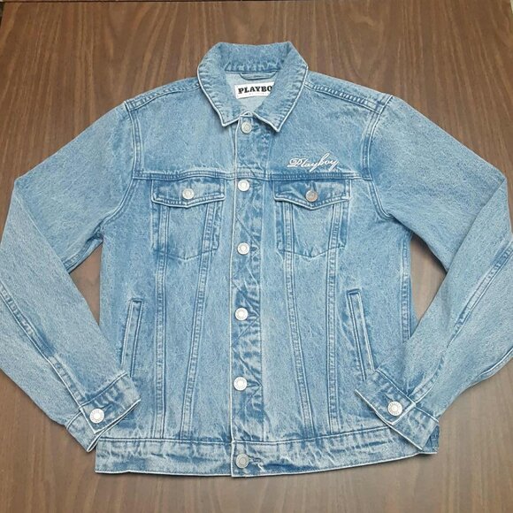 PacSun by Playboy Jacket Blue Denim Long Sleeve Button Up Men's Small Unisex - Picture 2 of 15